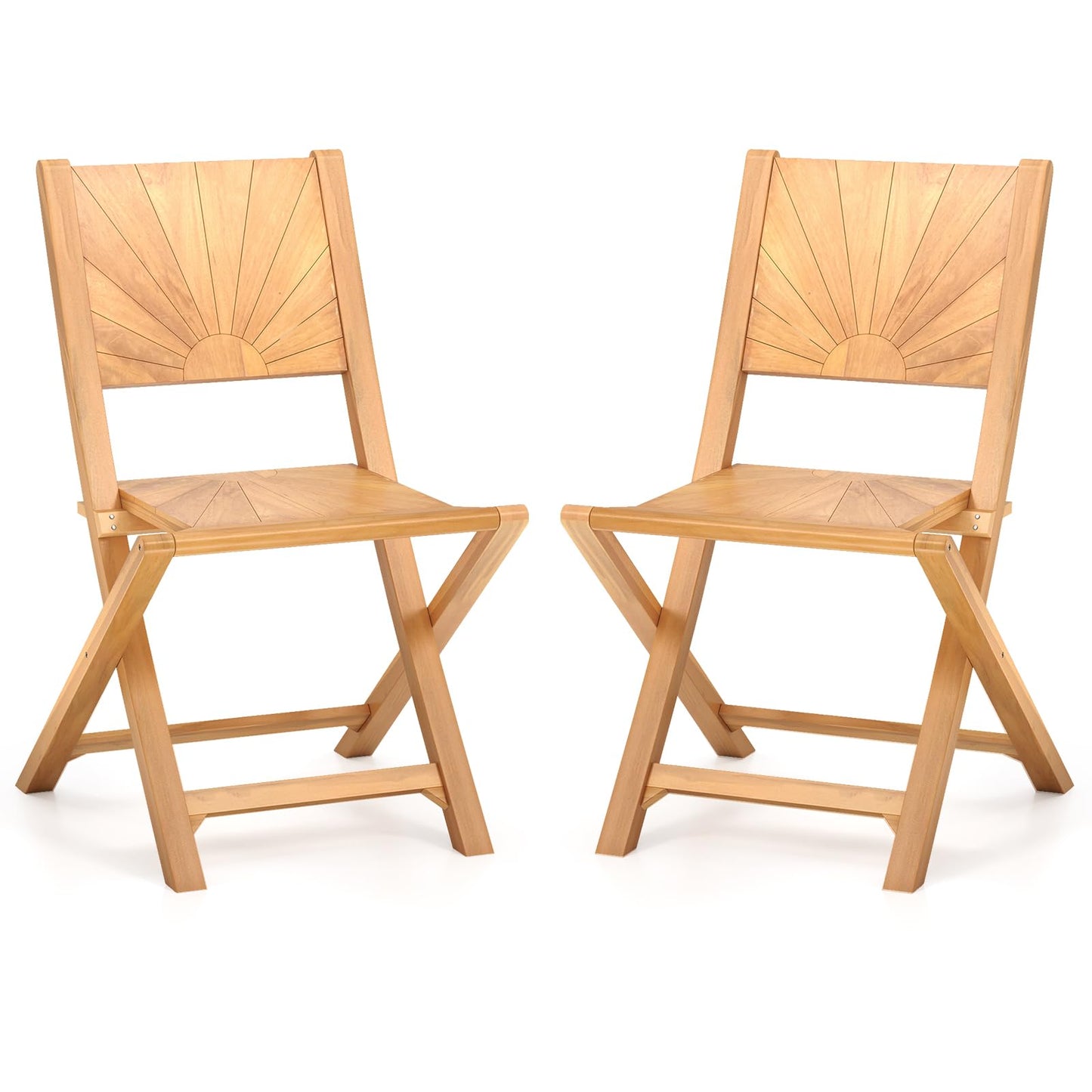 Tangkula 2/4 Pieces Folding Patio Chairs（Sun Back）