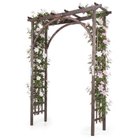 Tangkula 85" Wood Garden Arch Trellis for Backyard Lawn Patio Garden Entrance