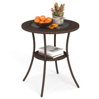 Tangkula 25 inch Patio Wicker Coffee Table