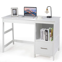 47.5" Computer Desk with 2 Storage Drawers, Small Computer Table Study Writing Desk