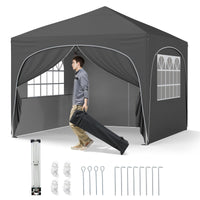 Tangkula 10x10Ft Pop up Canopy with 4 Sidewalls