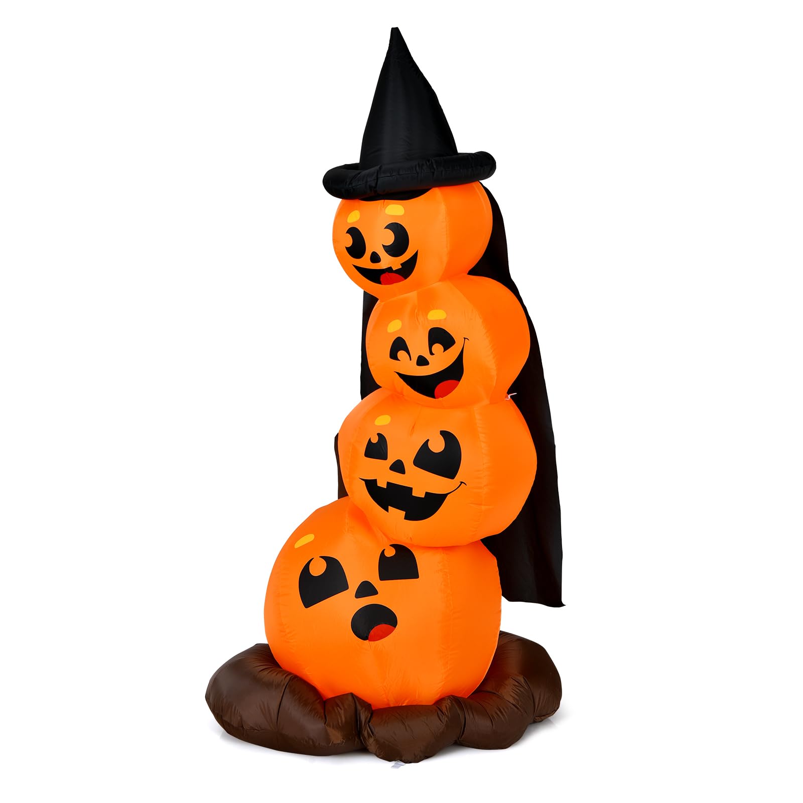 7 Ft Halloween Inflatable Stacked Pumpkins with Build-in LED Lights & Blower