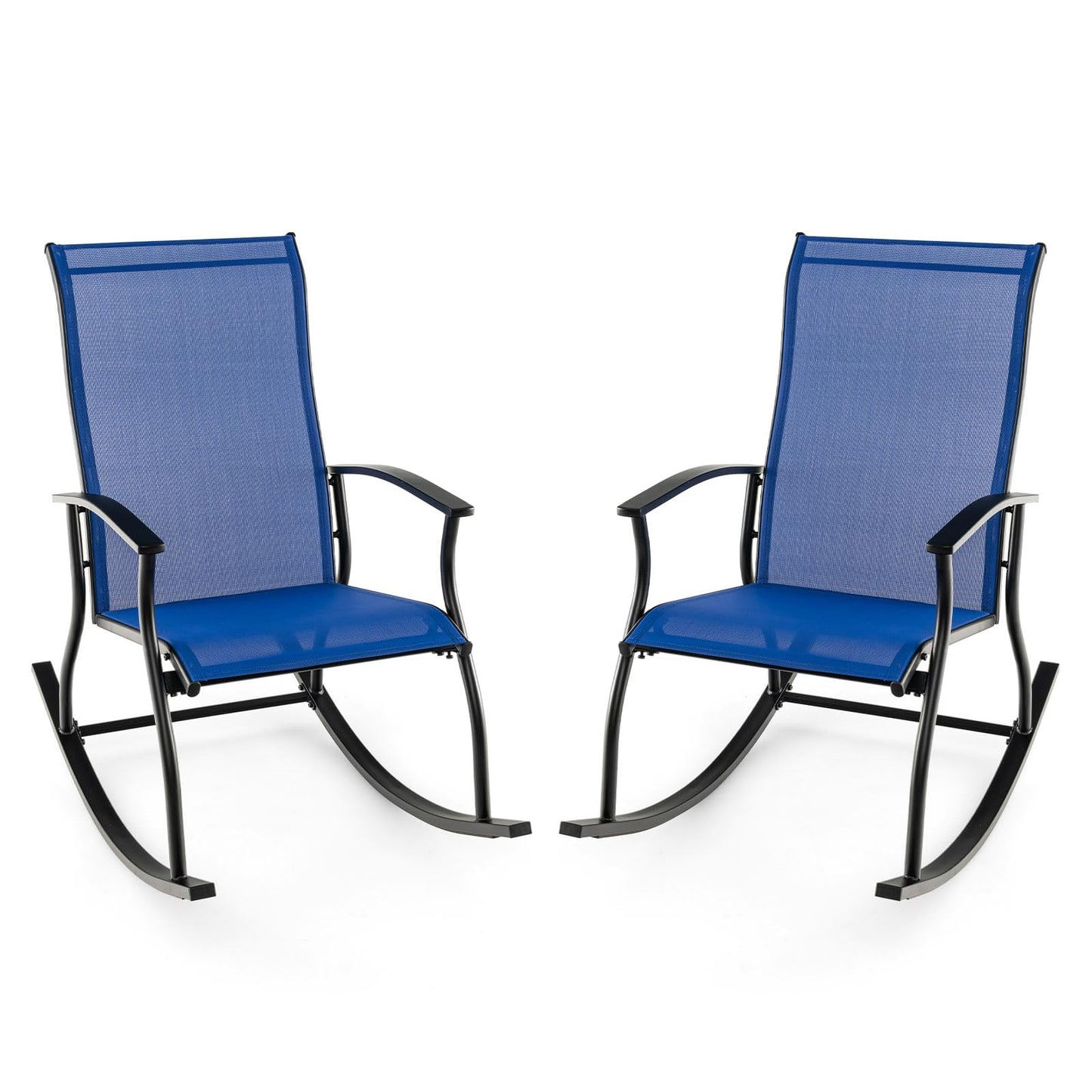 Tangkula Patio Rocking Chairs Set of 2/4, Outdoor Rocking Chair with Smooth & Safe Rocking Motion, Ergonomic Backrest