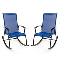 Tangkula Patio Rocking Chairs Set of 2/4, Outdoor Rocking Chair with Smooth & Safe Rocking Motion, Ergonomic Backrest