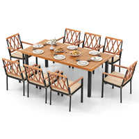 Tangkula 9 Pieces Patio Dining Set（Natural and Black）