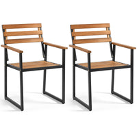 Tangkula Acacia Wood Outdoor Dining Chairs Set