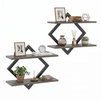 Tangkula Floating Shelves for Wall with Geometric Frame