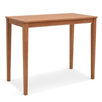 Tangkula Outdoor Eucalyptus Wood Bar Table