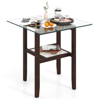 Tangkula Table d'appoint carrée en verre de 61 cm pour salon