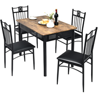 Tangkula 5 Pieces Dining Table and Chairs Set