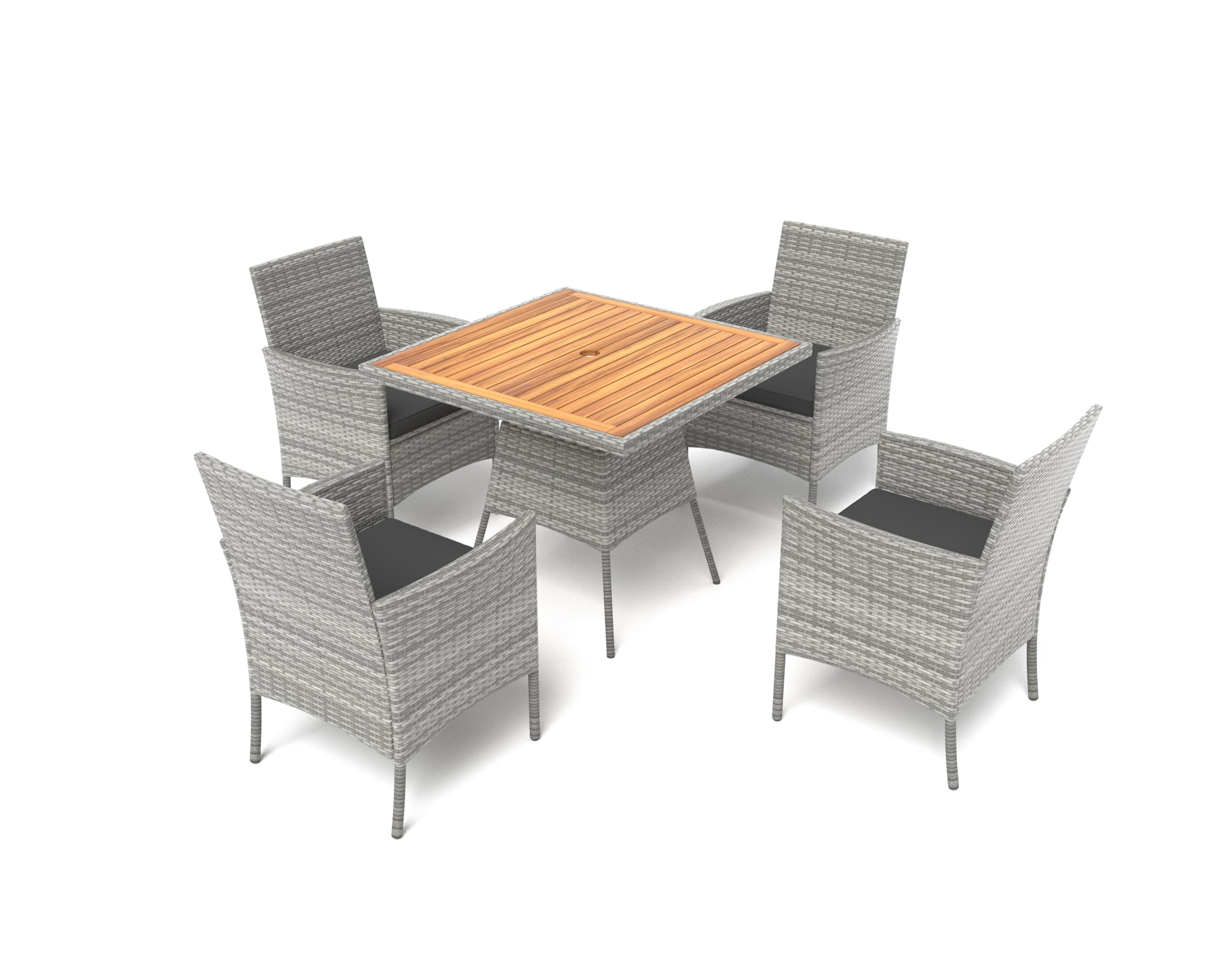 Tangkula 5 Pieces PE Wicker Patio Dining Set