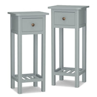 Tangkula Small Side Table for Small Spaces, Farmhouse Acacia Wood Slim End Table