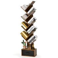 Tangkula 10 Tier Tree Bookshelf with Drawer