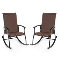 Tangkula Patio Rocking Chairs Set of 2/4, Outdoor Rocking Chair with Smooth & Safe Rocking Motion, Ergonomic Backrest