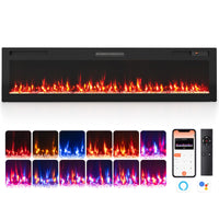 Tangkula 30"/36"/40"/50"/60"/72" Smart Electric Fireplace