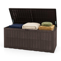 Tangkula 100/120/180 Gallon Waterproof Outdoor Storage Box with Lockable Lid