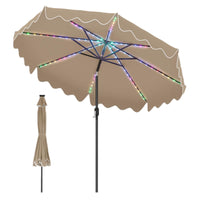 Tangkula 9 FT Solar Patio Umbrella with 104 Color-Changing Flowing LED Lights