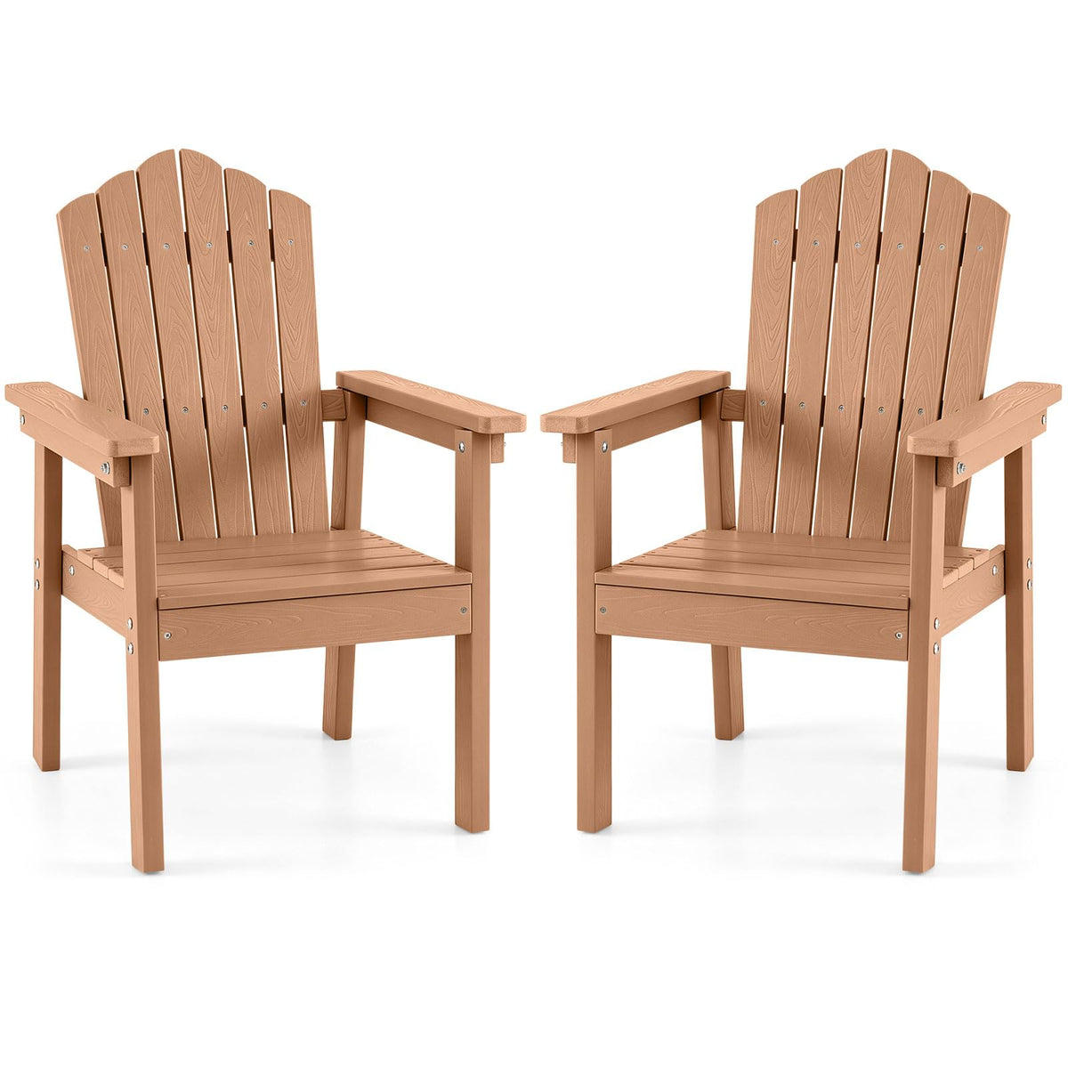 Chaise Adirondack d'extérieur Tangkula avec dossier haut et accoudoirs larges pour terrasse ou piscine
