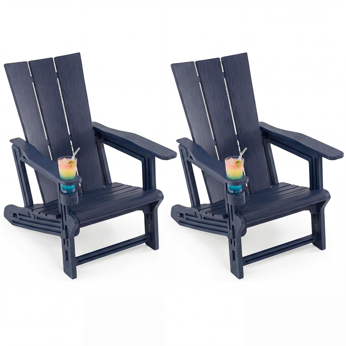 Tangkula Adirondack Chairs with Cup Holder for Garden