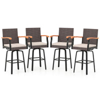Tangkula Outdoor 360° Swivel Bar Stool for Backyard