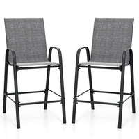Tangkula Outdoor Bar Stools Set of 2/4 with High Back for Backyard Deck Pool