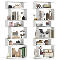 Tangkula 6 Tier S Shaped Bookshelf for Study