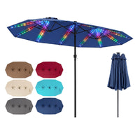 Tangkula Patio Umbrella with Solar Lights | Multi-Colored LED Lights