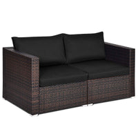 Wicker Loveseat 2 Piece - Tangkula