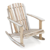 Tangkula Adirondack Rocking Chair Acacia Wood Patio Rocker(1/2)