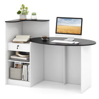 Tangkula Reception Desk, Front Counter Desk with Lockable Drawers