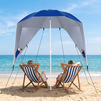 Tangkula 6.5 FT 2-In-1 Beach Umbrella with Shade for Sand | Beach Tent