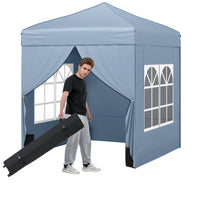 Tonnelle escamotable Tangkula 1,98 x 1,98 m avec 2 parois latérales amovibles