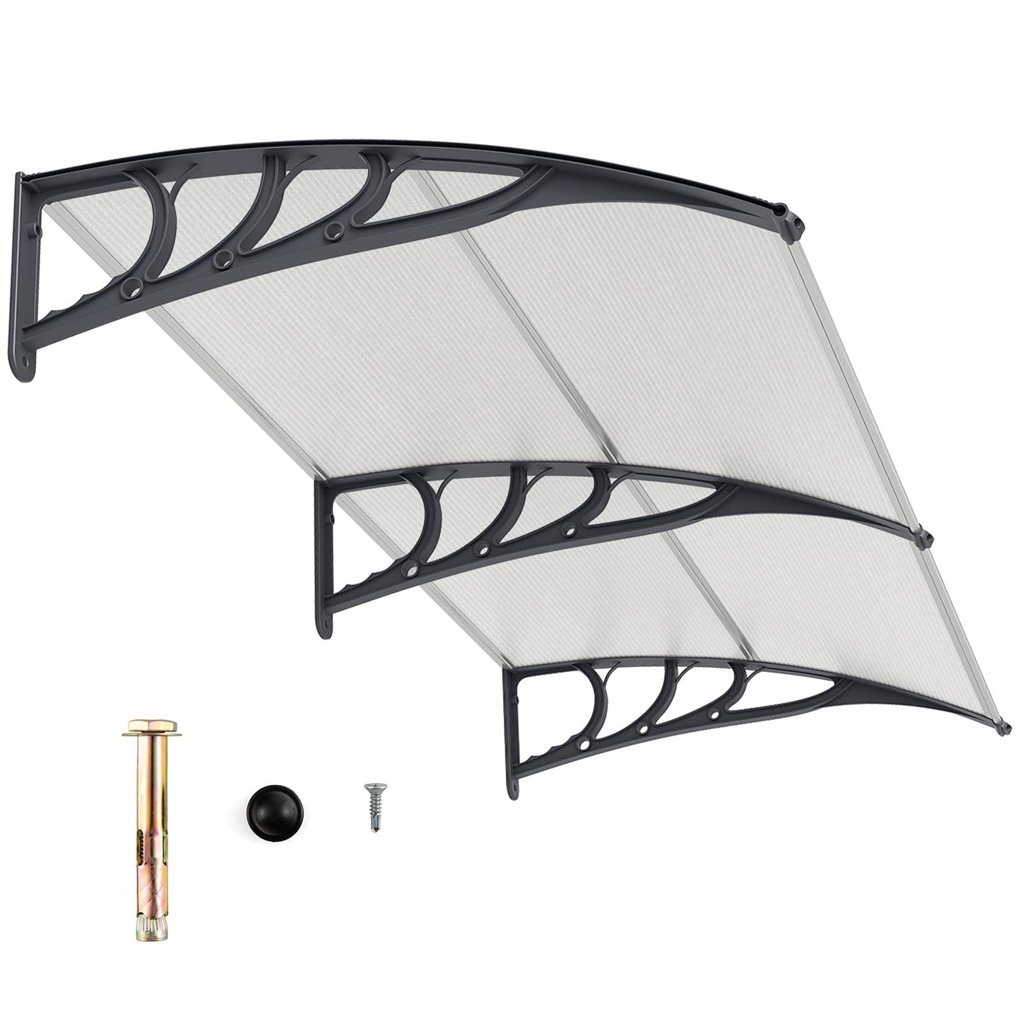 Tangkula 40" x 80" Window Awning with Hollow Sheet for Rain Snow Sunlight Protection