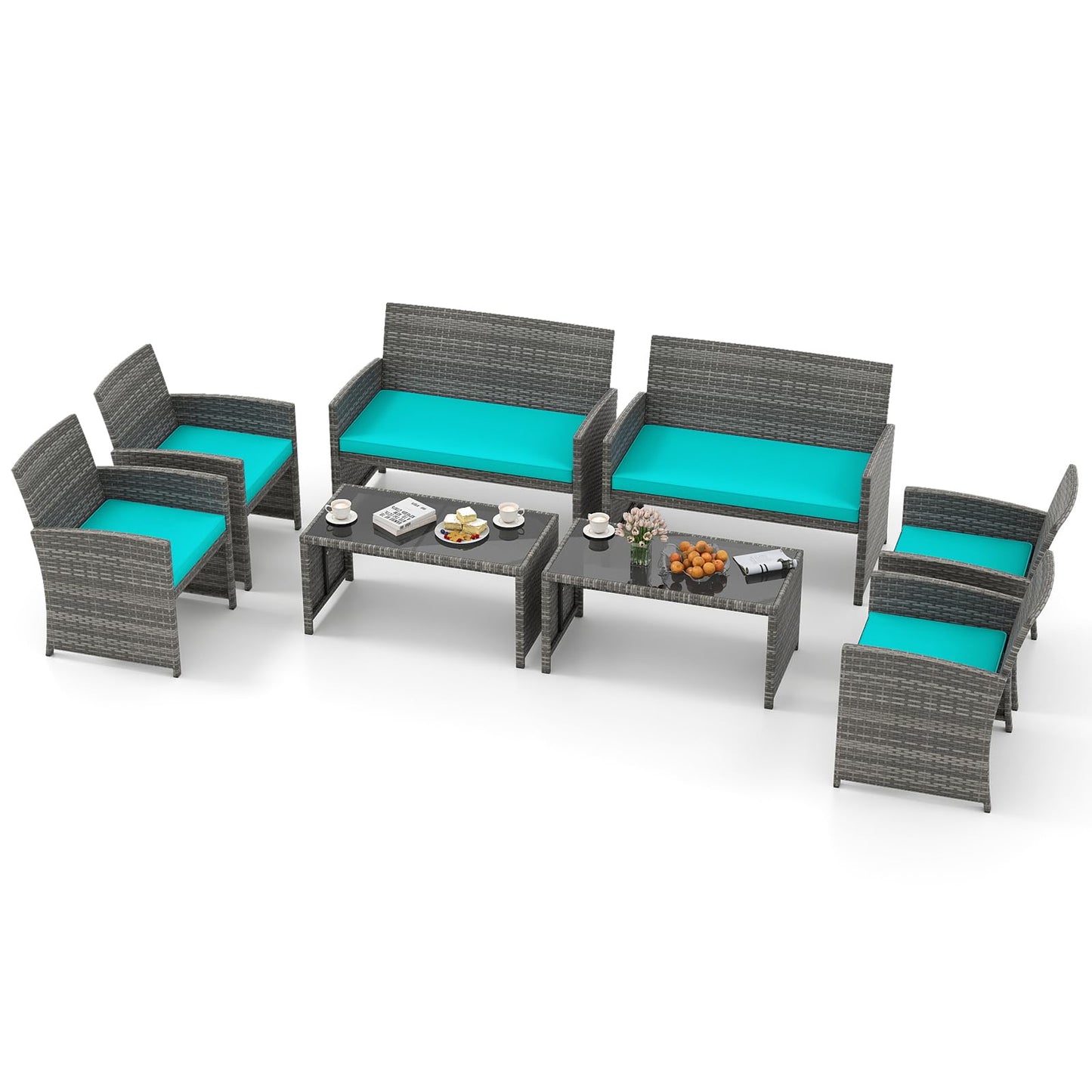 Tangkula 4 Piece Patio Wicker Furniture Set