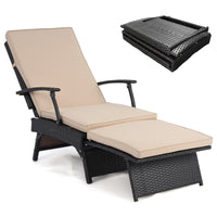 Tangkula Folding Wicker Chaise Lounge(1/2)