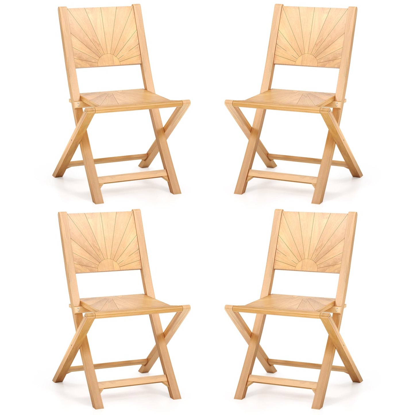 Tangkula 2/4 Pieces Folding Patio Chairs（Sun Back）