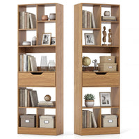 Tangkula 61” Tall Open Bookcase with Drawer 8-Cube Display Storage Cabinet Organizer(1/2)