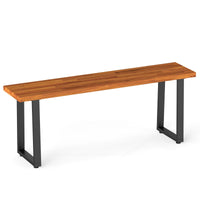 Tangkula Acacia Wood Outdoor Bench(47" x 10.5" x 18",1/2)
