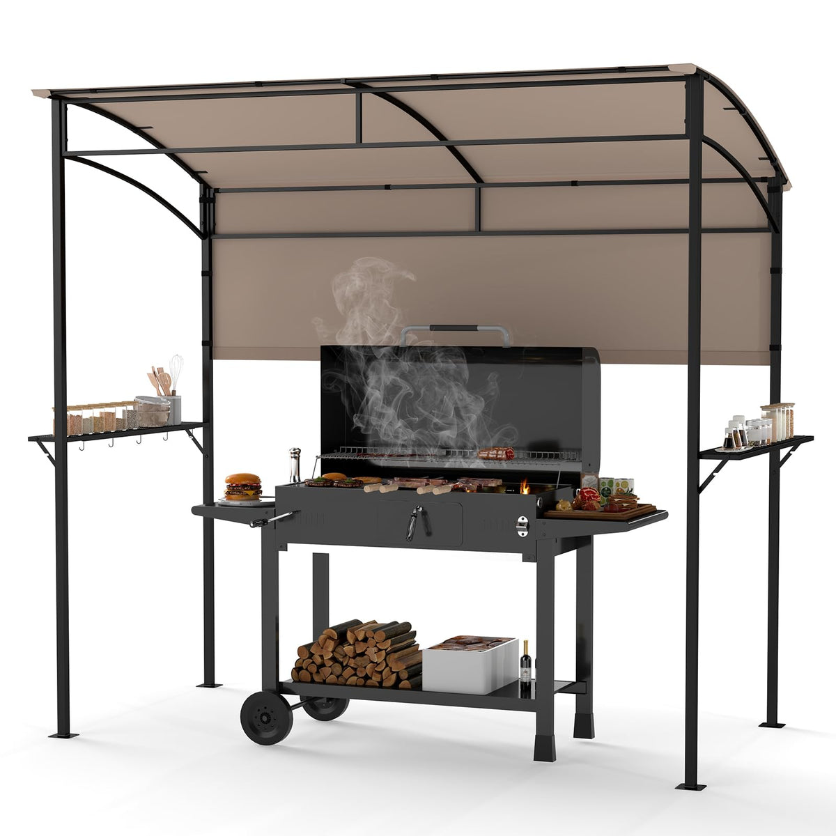 Tangkula Tonnelle de barbecue 2,38 x 1,34 m
