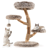 Arbre à chat Tangkula en bois massif avec poteaux à griffer