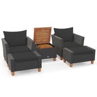 Tangkula 5 Pieces Patio Furniture Set with Coffee Table