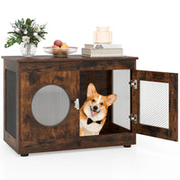 Meuble cage pour chien Tangkula avec parois latérales en maille métallique