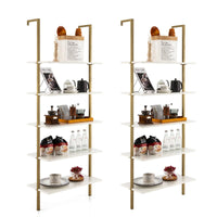 Tangkula 5-Tier Bookshelf Modern Wall Mounted Ladder Shelf