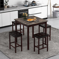 Tangkula 5-Piece Counter-Height Bar Table Set