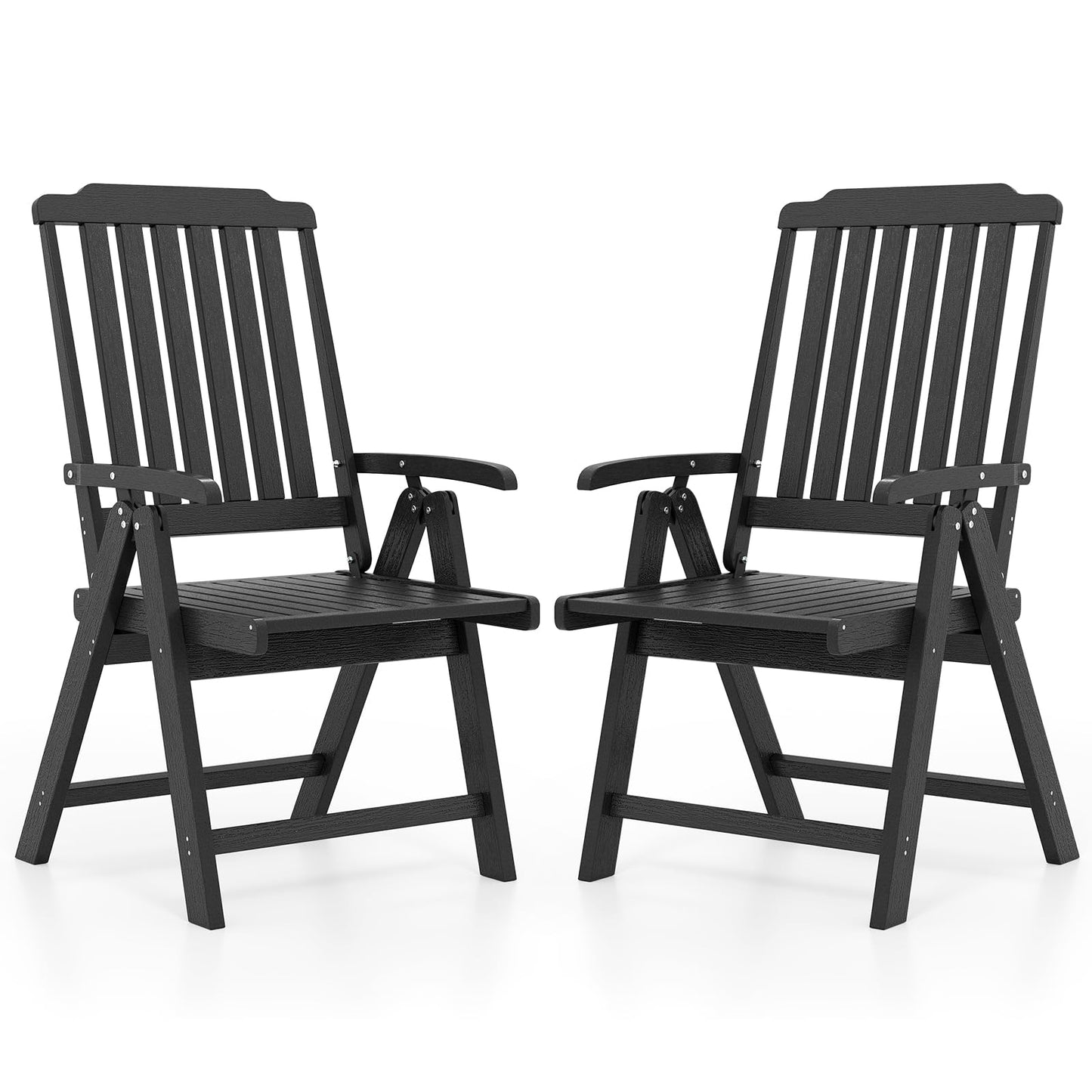 Tangkula Foldable Patio Chair All-Weather HDPE Outdoor Dining Chair(1/2/4)