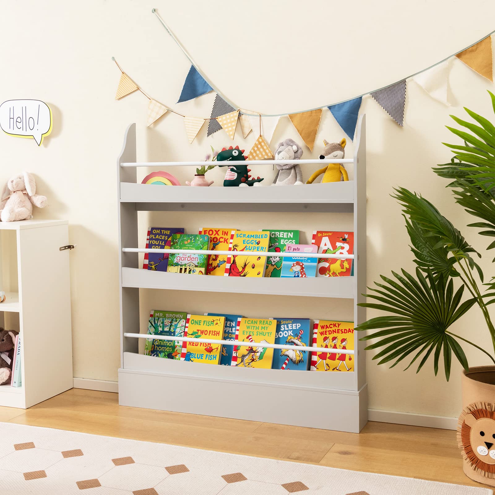 Bookcase Rack Wall for Books & Magazines - Tangkula