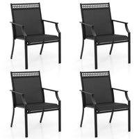 Tangkula Patio Dining Chairs Set of 2/4, All Weather Outdoor Chairs with High Back, Armrests