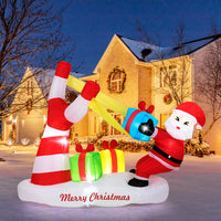 Tangkula 7 FT Christmas Inflatable Santa Outdoor Decoration