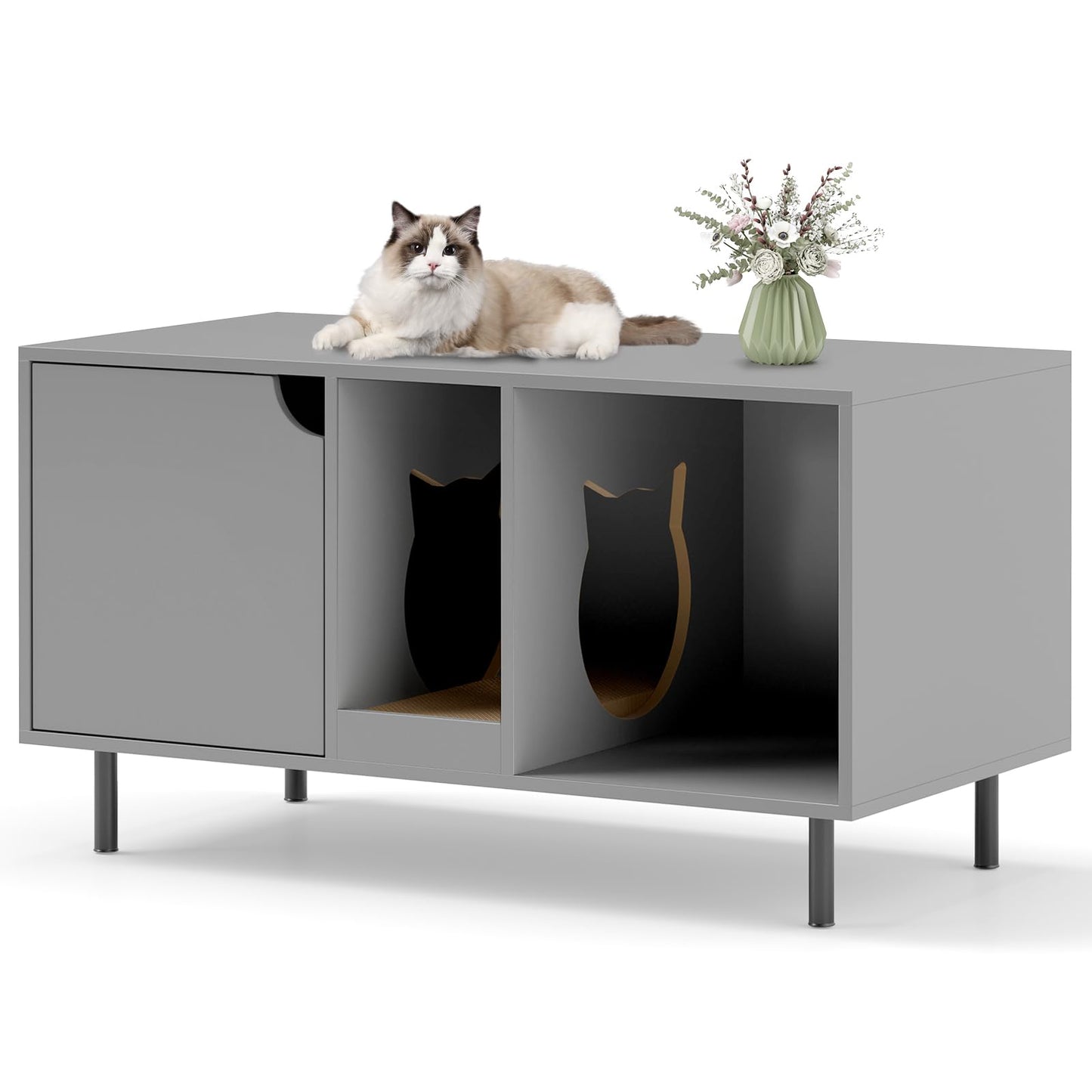 Tangkula Double Litter Box Enclosure