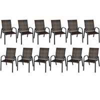 Tangkula Outdoor PE Wicker Stackable Chairs